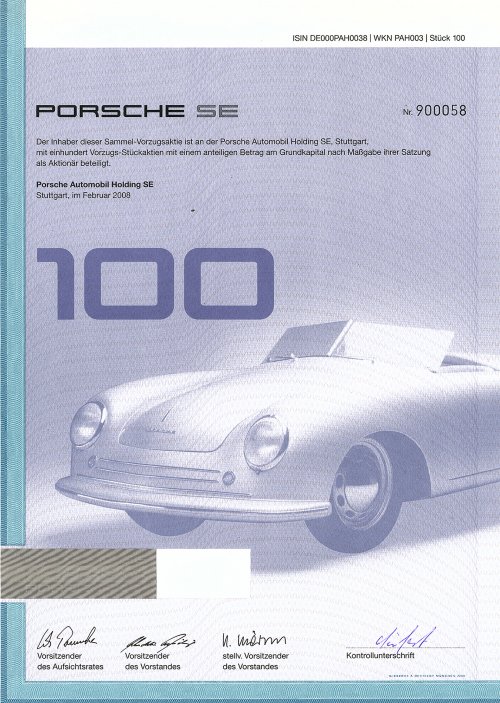 Porsche Automobil Holding SE, Stuttgart gültige Aktie