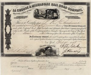 La Crosse & Milwaukee Railroad Co., gegründet 1852, in der Börsenpanik von 1857 (erste Weltwirtschaftskrise) zusammengebrochen, 1858 Betriebseröffnung. Bereits 1859 verschmolzen auf die Milwaukee and Minnesota Railroad Company.